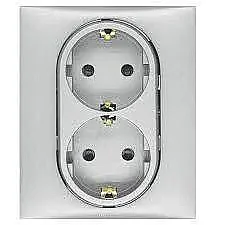 Raventi Double Grounding Socket, Aluminum - LEGRAND