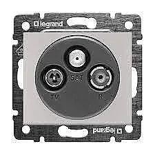 Valena TV-Rd-Sat Socket, Finite Aluminum For Pass-Through Distribution. - LEGRAND