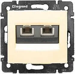 Valena Telephone Socket RJ11 4 Contacts - 2 Outputs Beige - 1
