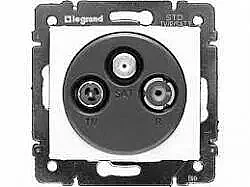 Valena -TV-Rd-Sat Socket, Pass-Through Distribution, White. - LEGRAND