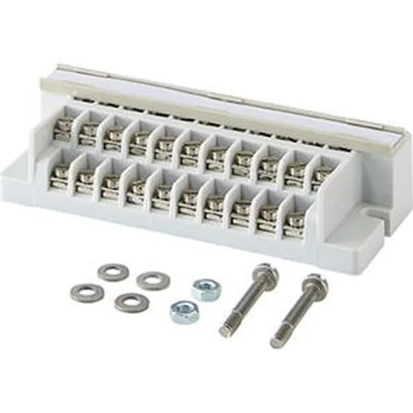 Hensel - Connecting device for telecommunications screwless for 10 paired cables for assembly on mounting bracket in communication junction box FK 5000. With screw connection technology and fastening screws. - Hensel