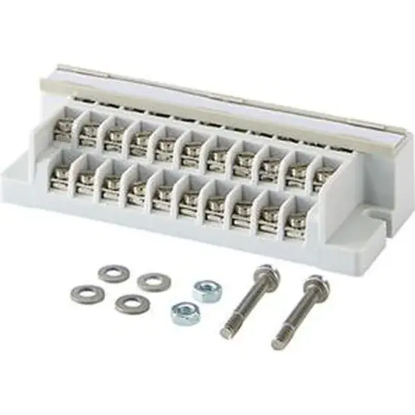 Hensel - Connecting device for telecommunications screwless for 10 paired cables for assembly on mounting bracket in communication junction box FK 5000. With screw connection technology and fastening screws. - 1