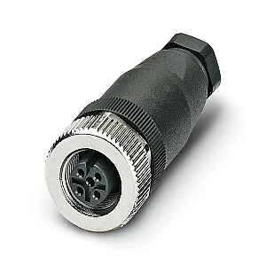 1662968 - M12 Connector 5-Pin Female Straight Metal Housing - Phoenix Contact