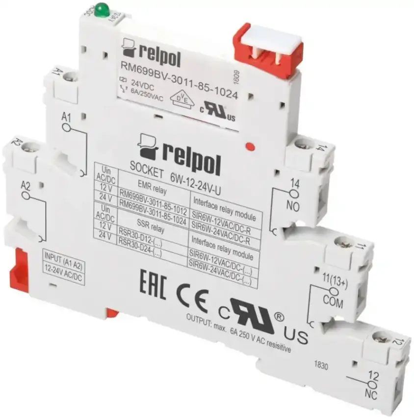 Relpol - SIR6W-12VDC-R - 1
