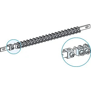 Linergy TB Earth Bar, 35 mm², 40 Clamps, L450 - 04200 - Schneider Electric