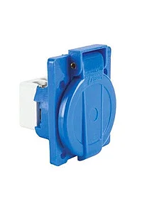 Rubber Panel Socket, 1x16A, Blue, IP44 - Schneider Electric