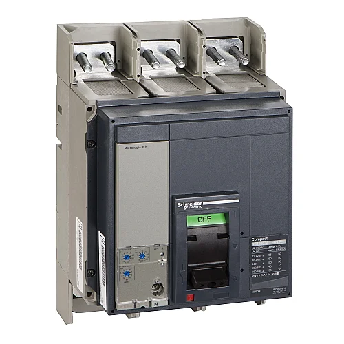 Compact NS1250H Circuit Breaker, 3P, 1250A, 50kA, Micrologic 2.0 - 1