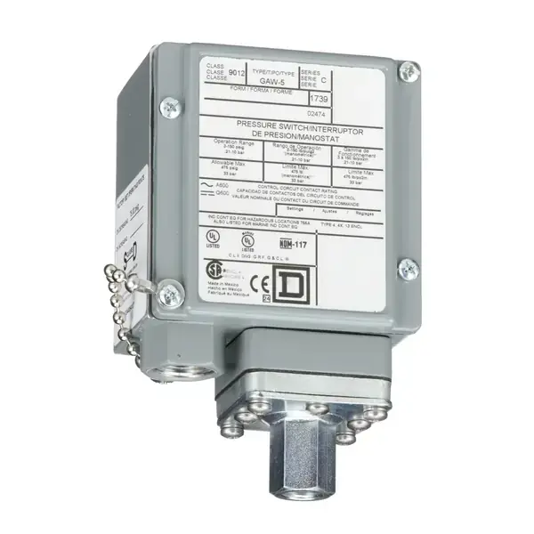 Schneider Electric - 9012GAW5 - PRESSURE SWITCH ADJUSTABLE SCALE - 1