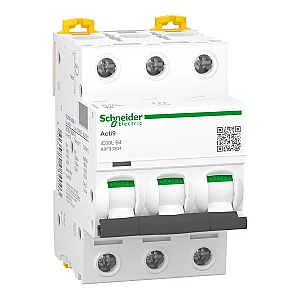Acti9 iC60L Miniature Circuit Breaker, 3P, 4A, B Curve - Schneider Electric
