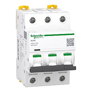 Acti9 iC60L Miniature Circuit Breaker, 3P, 63A, C Curve - Schneider Electric