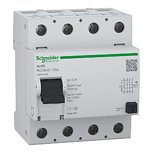Acti9 RCCB, AC Type, 4P, 125A, 300mA - Schneider Electric