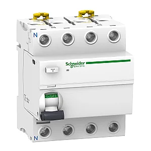 Acti9 iID Residual Current Circuit Breaker, 4P, 63A, 500mA, AC Type - Schneider Electric