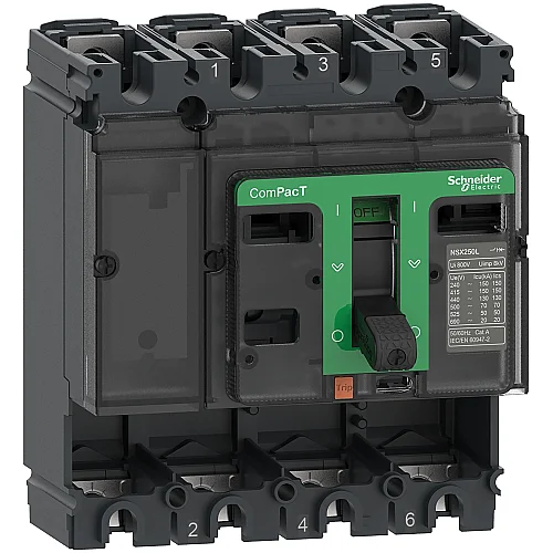 Circuit Breaker, Basic Frame Nsx100B 25 kA AC 4P 100 A - C10B4 - 1