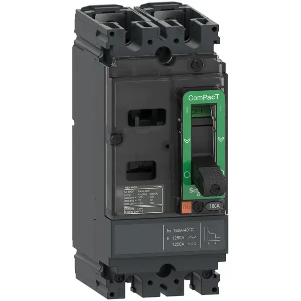 Schneider Electric - C10F2TM063 - NSX100F 18kA AC-DC 2P 63A TMD - 1