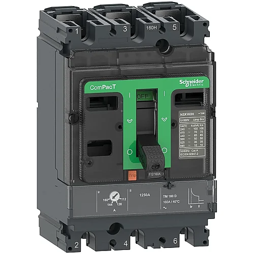 Circuit Breaker, Nsx100F 36 kA AC 3P3D 16 A TMD - C10F3TM016 - 1