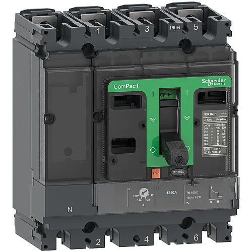 Circuit Breaker, Nsx100H 70 kA AC 4P4D 50 A TMD - C10H4TM050 - 1