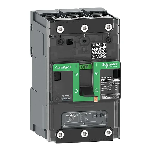 Circuit Breaker, Nsxm160B 25 kA AC 3P 125 A TMD Busbar - C12B3TM125B - 1