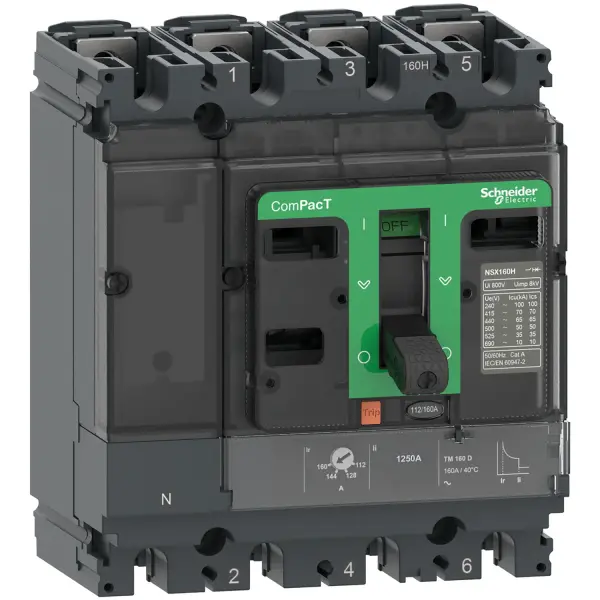 Schneider Electric - C16H6TM160 - NSX160H 70kA AC 4P3D 160A TMD - 1