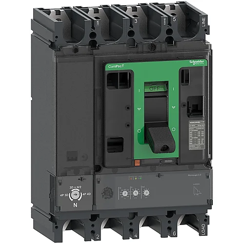 Circuit Breaker, Nsx630N 50 kA AC 4P4D 630 A 2.3 - C63N42D630 - 1