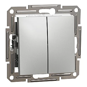 Asfora Double 2 - Way Switch Aluminium - EPH0600161 - Schneider Electric