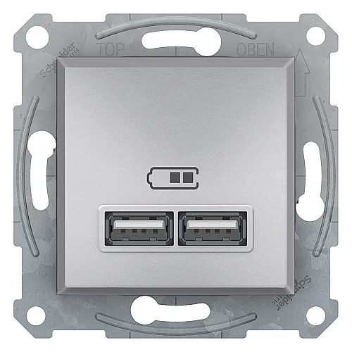 Asfora Double USB Type - A 2.1 A Aluminium - EPH2700261 - 1