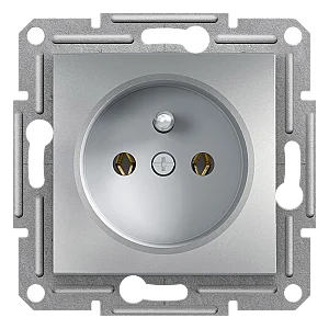 Asfora Pin - Earth Socket Outlet Aluminium - EPH2800161 - Schneider Electric