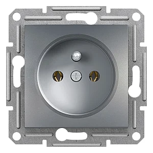 Asfora Pin - Earth Socket Outlet Steel - EPH2800162 - Schneider Electric