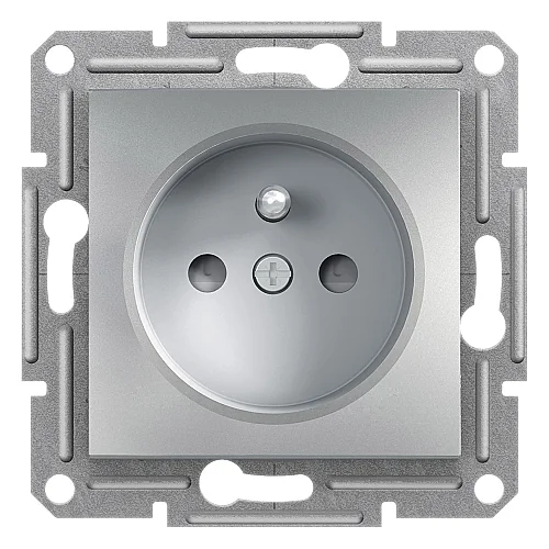 Asfora Pin - Earth Socket Out. with Shtr Aluminium - EPH2800261 - 1