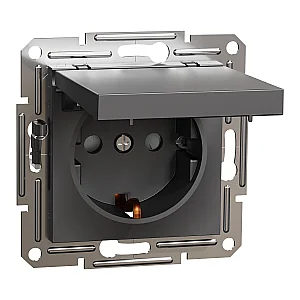 Asfora Side - E. Socket Out. with Lid Anth - EPH3100171 - Schneider Electric