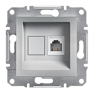 Asfora Rj11 Telephone Socket Aluminium - EPH4100161 - Schneider Electric