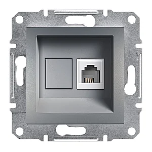 Asfora Rj11 Telephone Socket Steel - EPH4100162 - Schneider Electric