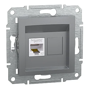 Asfora Rj45 Cat5E Utp Data Socket Steel - EPH4300162 - Schneider Electric