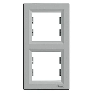 Asfora 2 - Gang Vertical Frame Aluminium - EPH5810261 - Schneider Electric