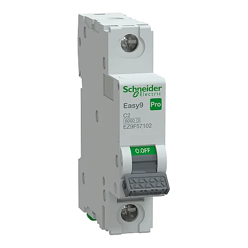 C 1x2 A W Miniature Circuit Breaker 6 kA Pro - EZ9F57102 - 1