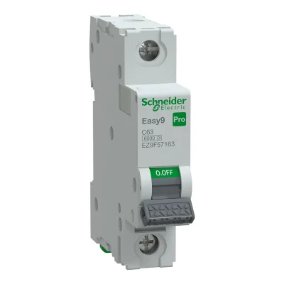 Schneider Electric - EZ9F57163 - Easy9 Pro 1P C 63A MCB 6000A - 1