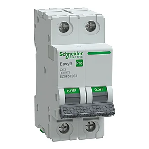 2P 63 A C 6 kA Easy9 Pro Miniature Circuit Breaker - EZ9F57263 - Schneider Electric