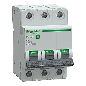Easy9 Pro 3P 6 A C Type 6 kA Miniature Circuit Breaker - EZ9F57306 - Schneider Electric