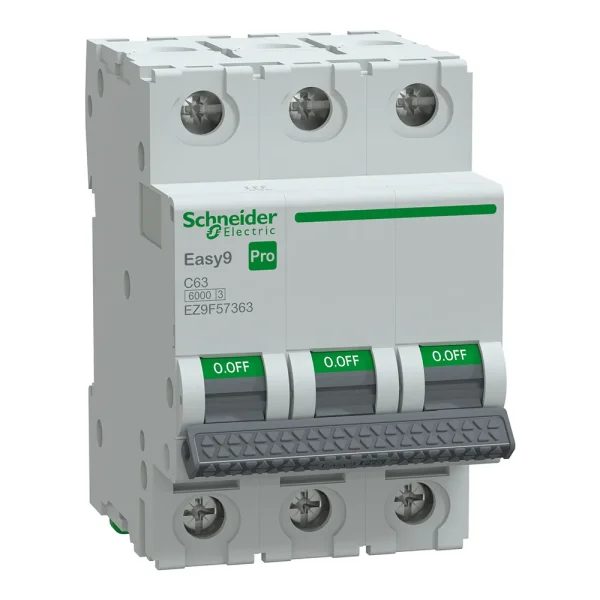 Schneider Electric - EZ9F57363 - Easy9 Pro 3P C 63A MCB 6000A - 1