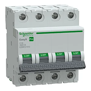 4P 10 A C 6 kA Easy9 Pro Miniature Circuit Breaker - EZ9F57410 - Schneider Electric