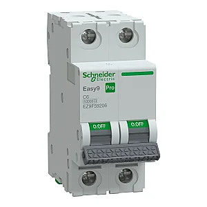 2P 6 A C 10 kA Easy9 Pro Miniature Circuit Breaker - EZ9F59206 - Schneider Electric