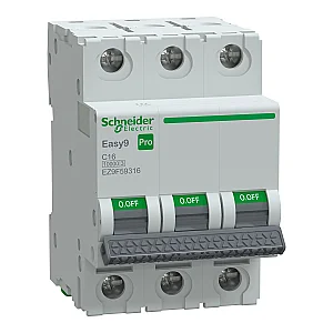 3X16A C 10 kA Easy9 Pro Miniature Circuit Breaker - EZ9F59316 - Schneider Electric