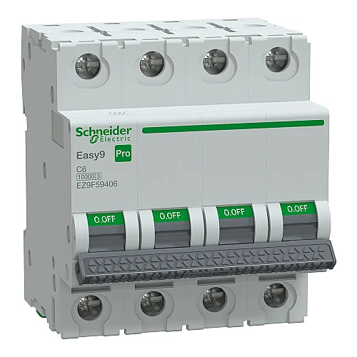 4P 6 A C 10 kA Easy9 Pro Miniature Circuit Breaker - EZ9F59406 - 1