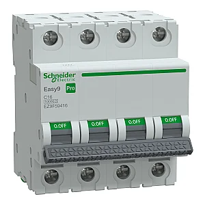 4P 16 A C 10 kA Easy9 Pro Miniature Circuit Breaker - EZ9F59416 - Schneider Electric