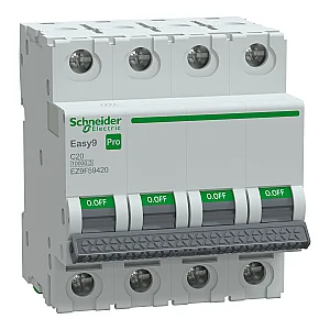 4P 20 A C 10 kA Easy9 Pro Miniature Circuit Breaker - EZ9F59420 - Schneider Electric