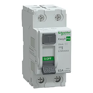2P 63 A 30 mA AC Type Residual Current Circuit Breaker Pro - EZ9R39263 - Schneider Electric