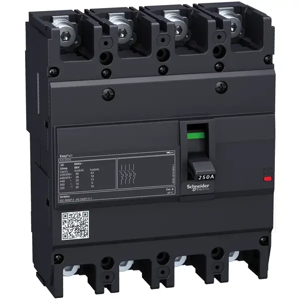 Schneider Electric - EZC250H4125 - 125 A, EZC MCCB, 36KA, 4P3D - 1