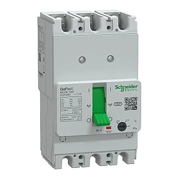 GoPact Molded Case Circuit Breaker 125F 3P3D 80 A Adj - G12F3A80 - 1