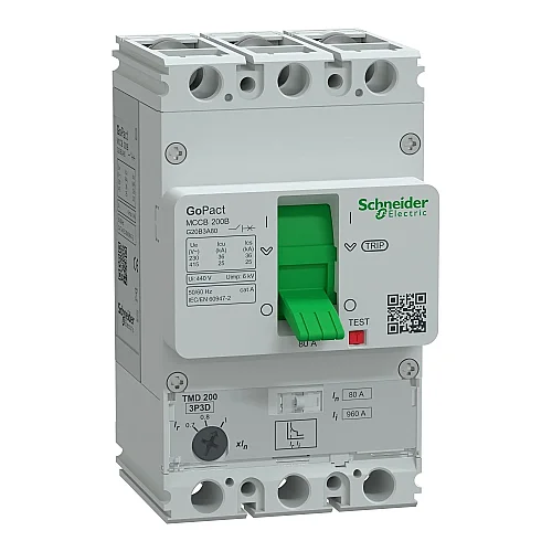 GoPact Molded Case Circuit Breaker 200B 3P3D 80 A Adj - G20B3A80 - 1