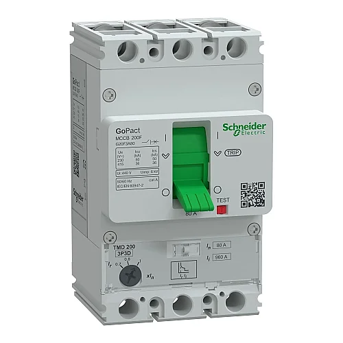 GoPact Molded Case Circuit Breaker 200F 3P3D 80 A Adj - G20F3A80 - 1