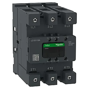 55 kW 1NO+1NC 3P 100 - 250 AC/DC Contactor - LC1D115AKUE - Schneider Electric